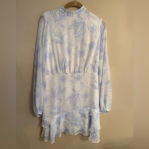 Express Blue and White Floral Blouse